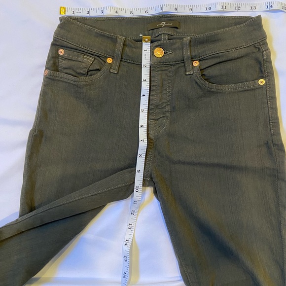 7 For All Mankind 26 olive / army green women’s jeans - Picture 3 of 16